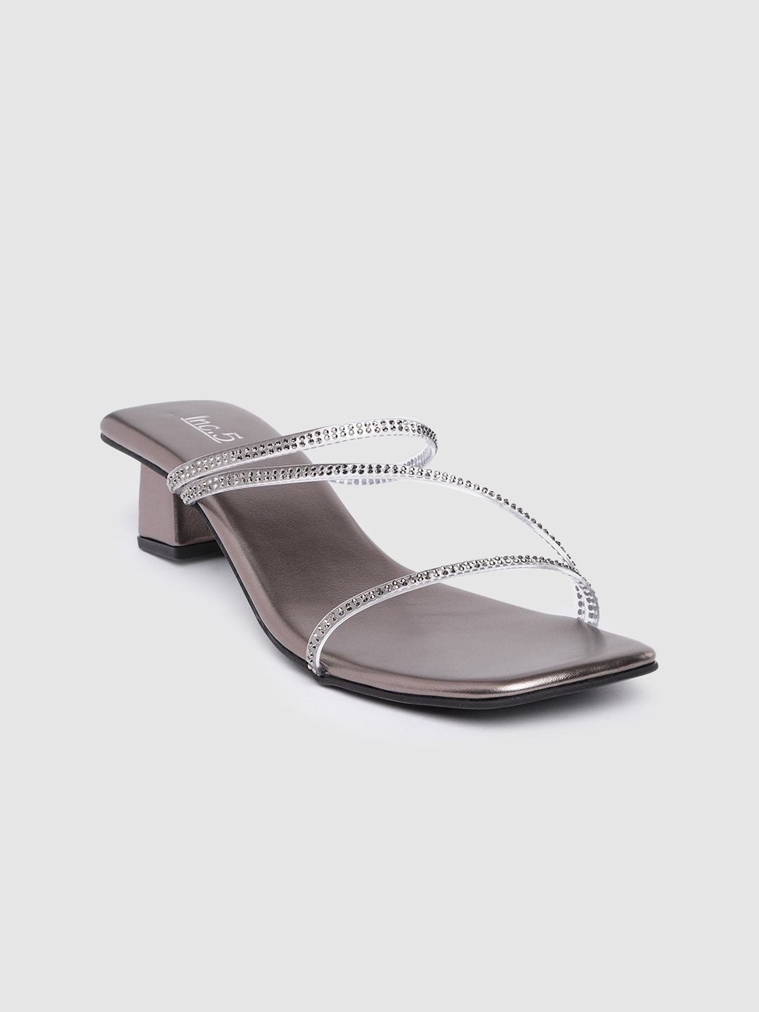 

Inc 5 Women Embellished Open Toe Heels, Transparent