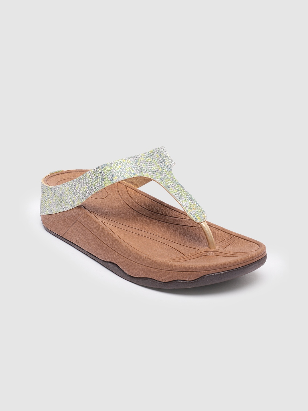 

Inc 5 Women Embellished T-Strap Flats, Green