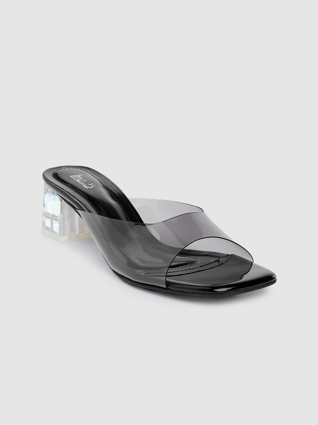 

Inc 5 Women Embellished Open Toe Heels, Transparent