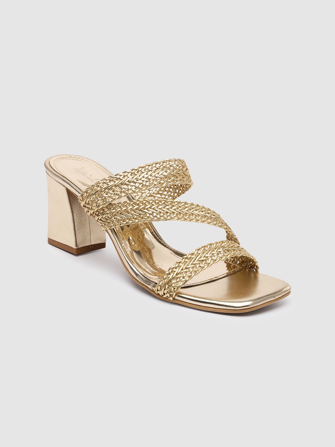 

Inc 5 Braided Ethnic Block Sandals, Gold