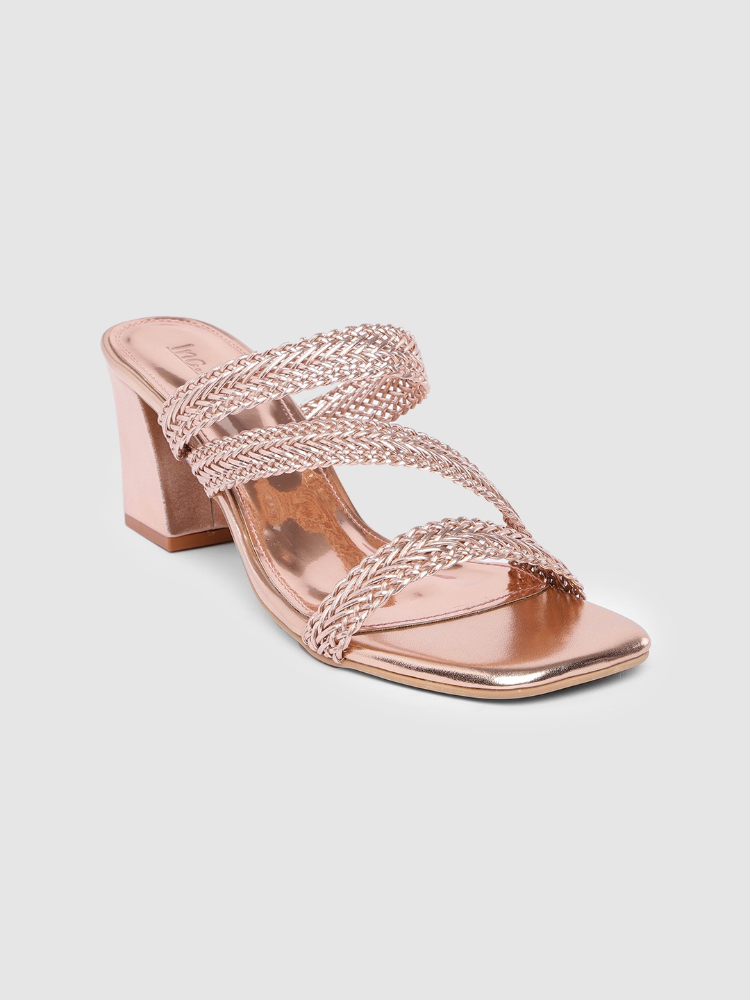 

Inc 5 Women Embellished Open Toe Heels, Rose gold