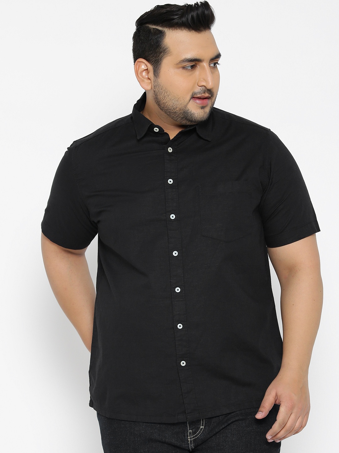 

aLL Plus Size Comfort Fit Casual Shirt, Black