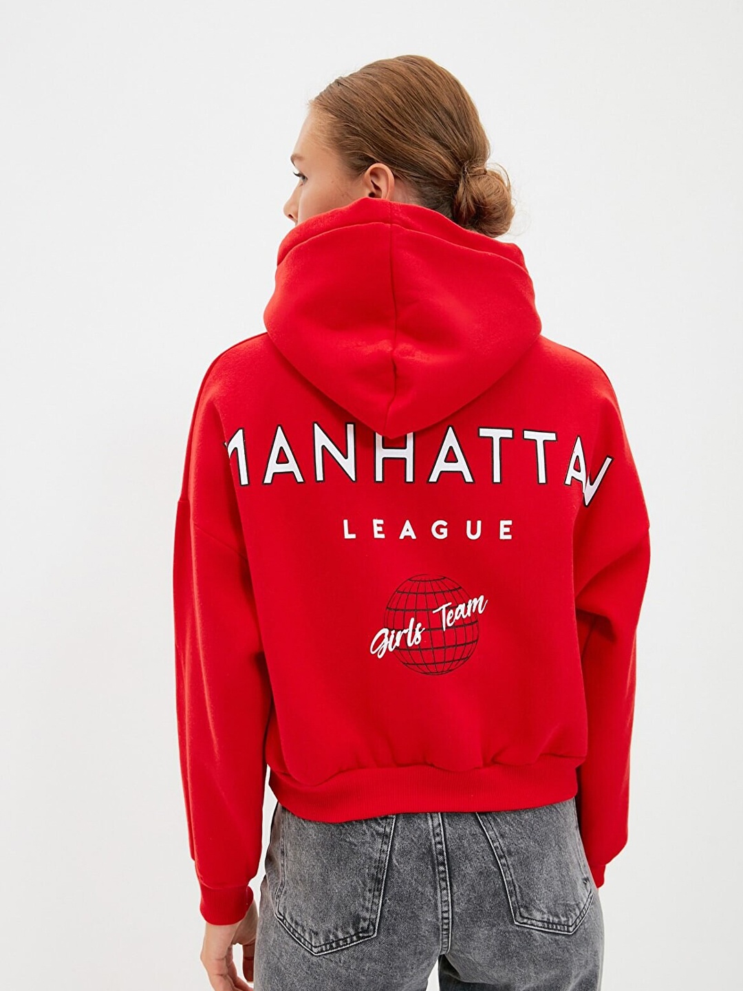 

Trendyol Typography Printed Hooded Sweatshirt, Red