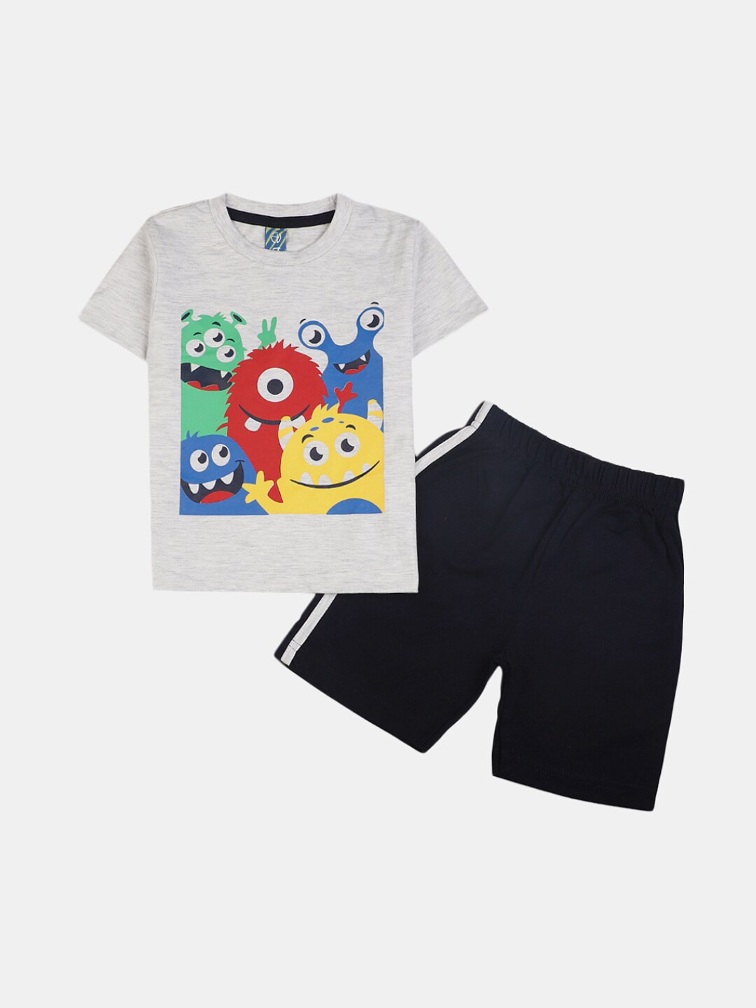 

V-Mart Boys Printed T-shirt with Shorts, White