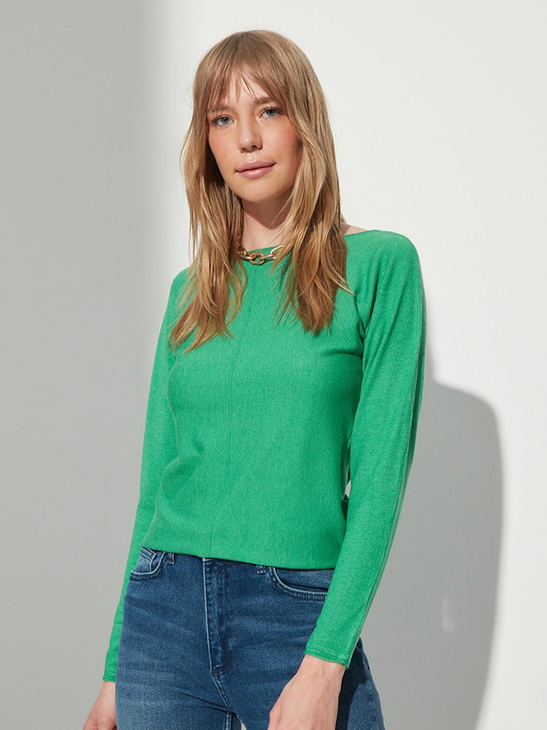 

Trendyol Round Neck Long Sleeves Top, Green