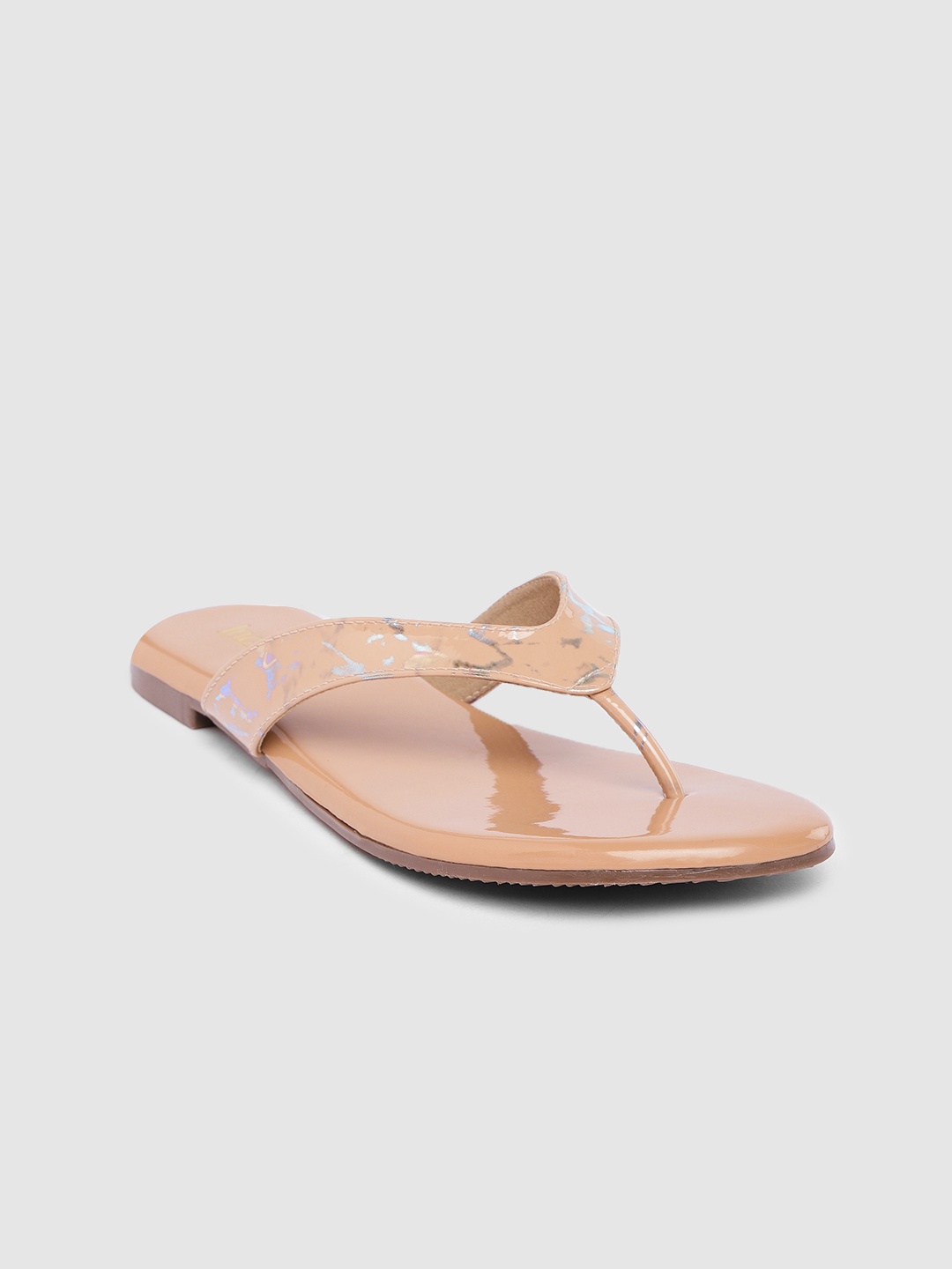 

Inc 5 Women Abstract Print Open Toe Flats, Beige
