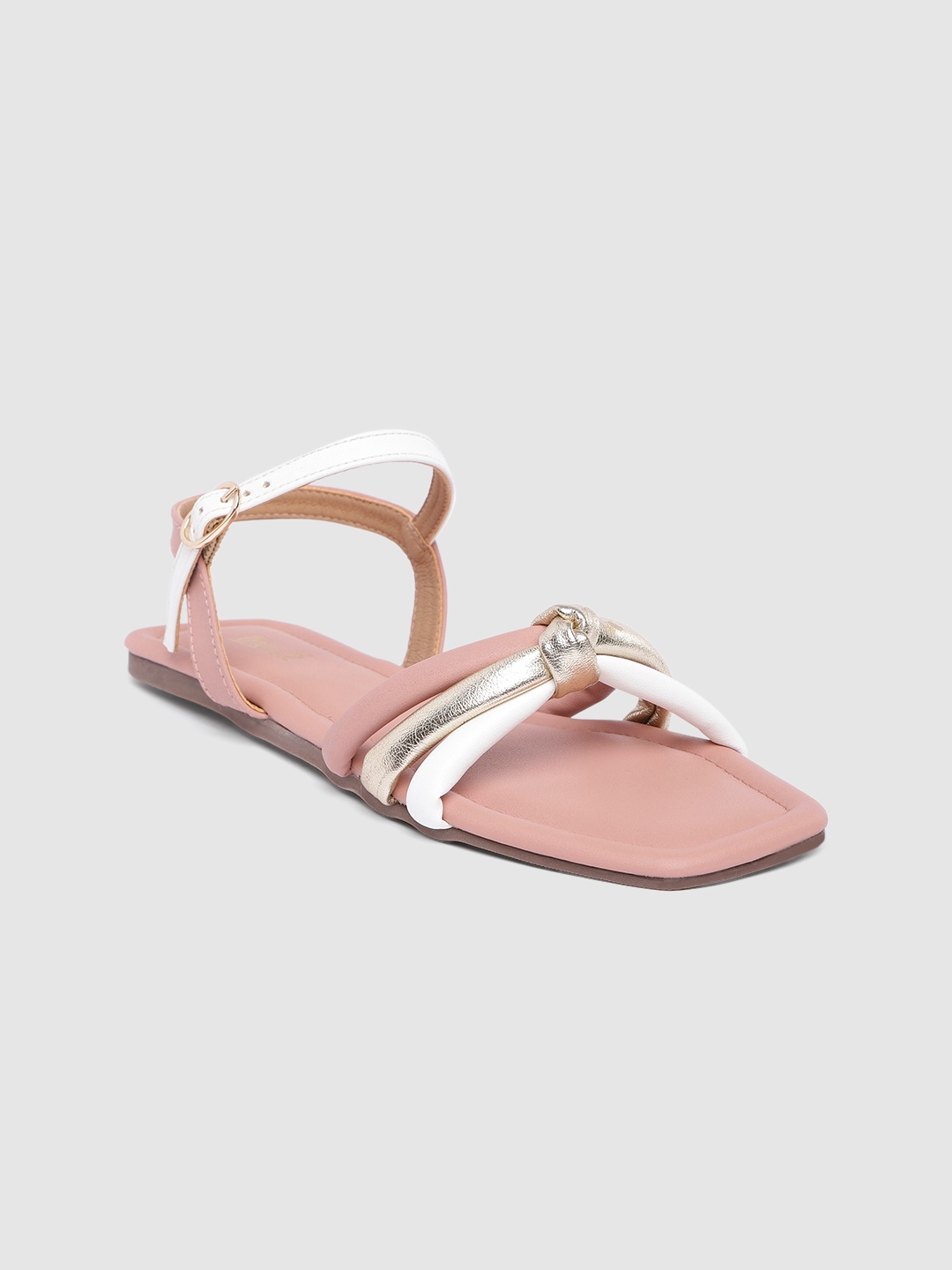 

Inc 5 Women Colourblocked Open Toe Flats, Peach