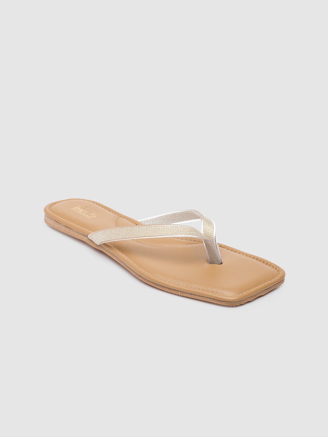

Inc 5 Women Glitter Embellished T-Strap Flats, Beige