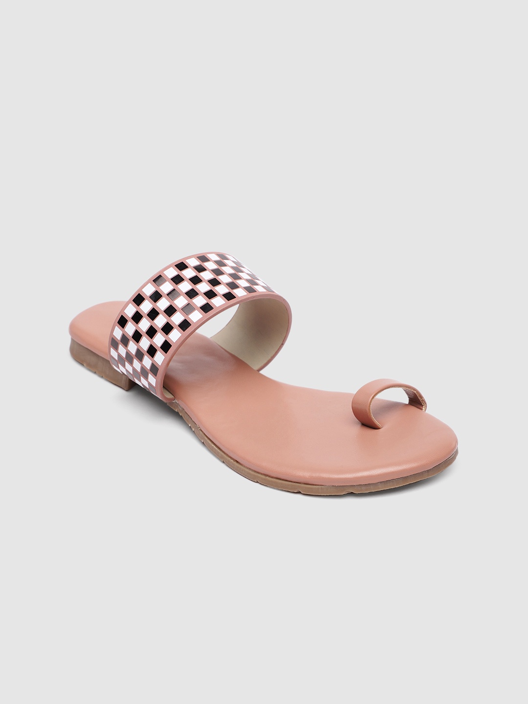 

Inc 5 Women Checked One Toe Flats, Peach