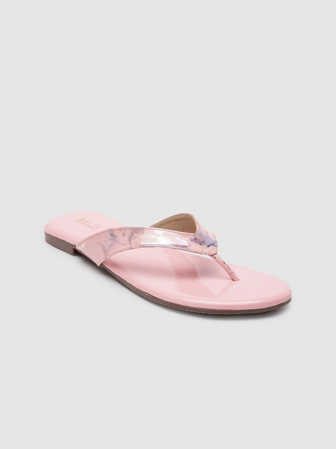 

Inc 5 Women Textured T-Strap Flats, Pink
