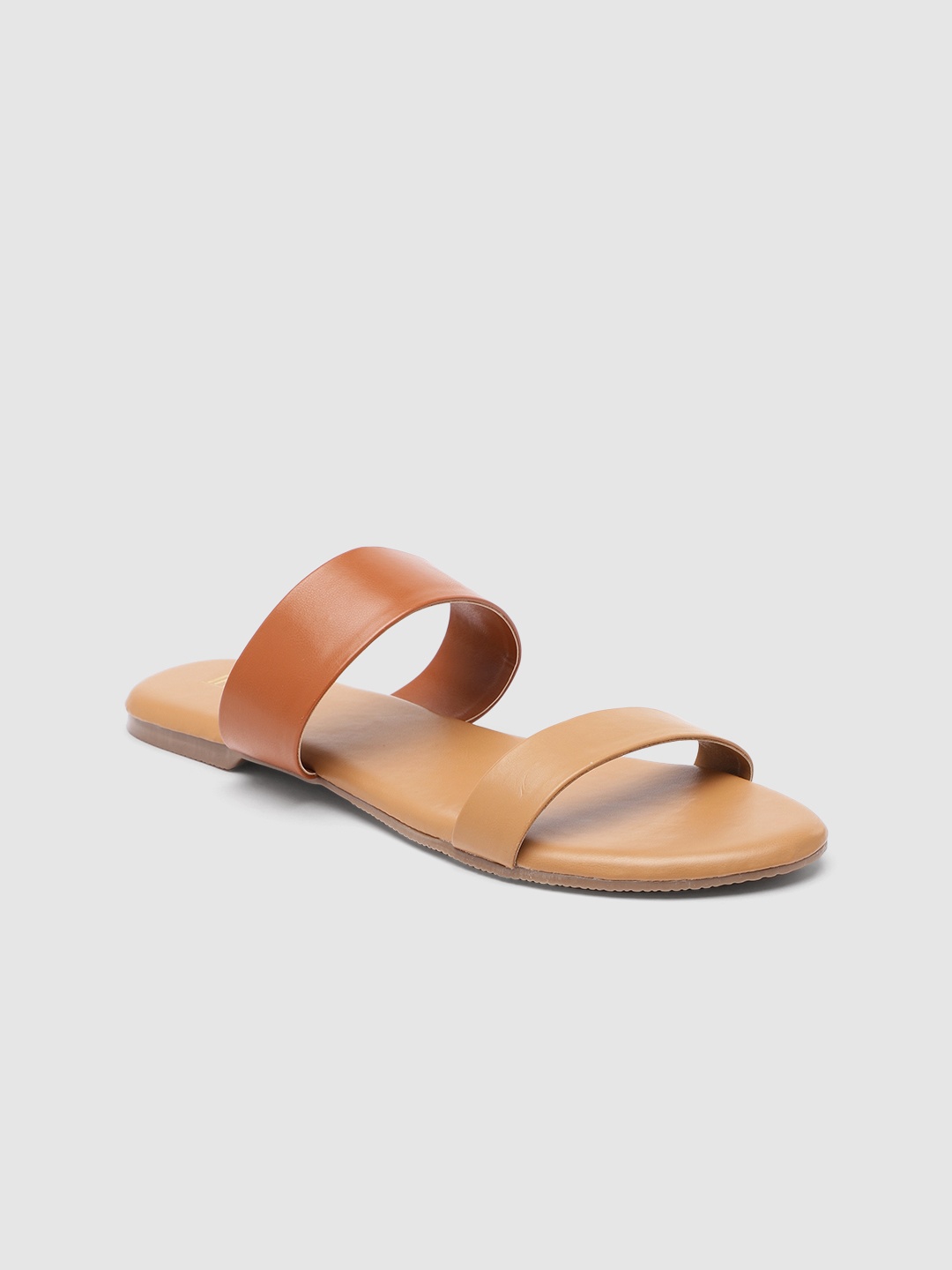 

Inc 5 Women Colourblocked Open Toe Flats, Tan