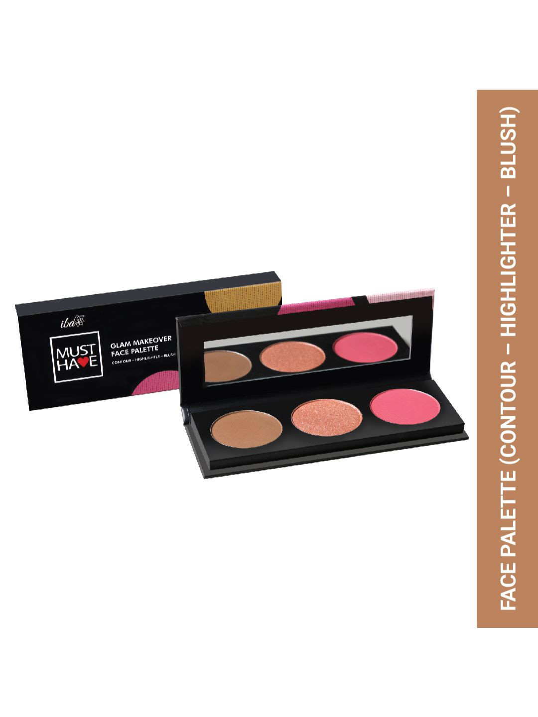 

Iba Must Have Glam Makeover 3 In 1 Face Palette with Vitamin E - 12g, Pink