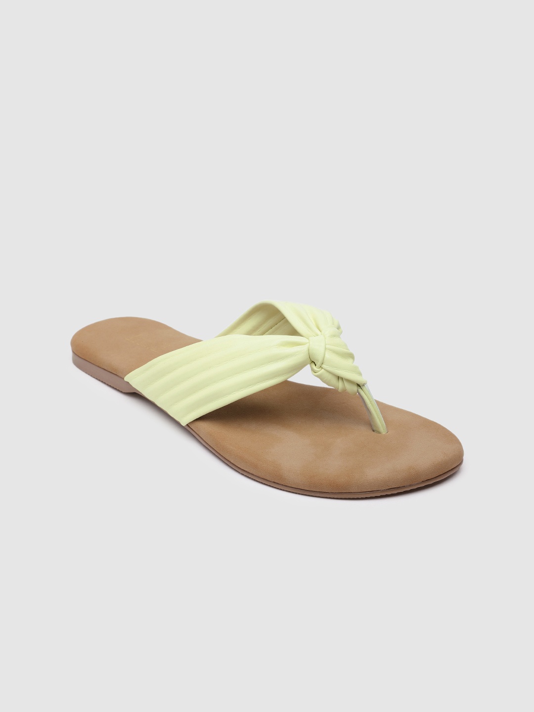 

Inc 5 Women Textured Open Toe Flats, Lime green