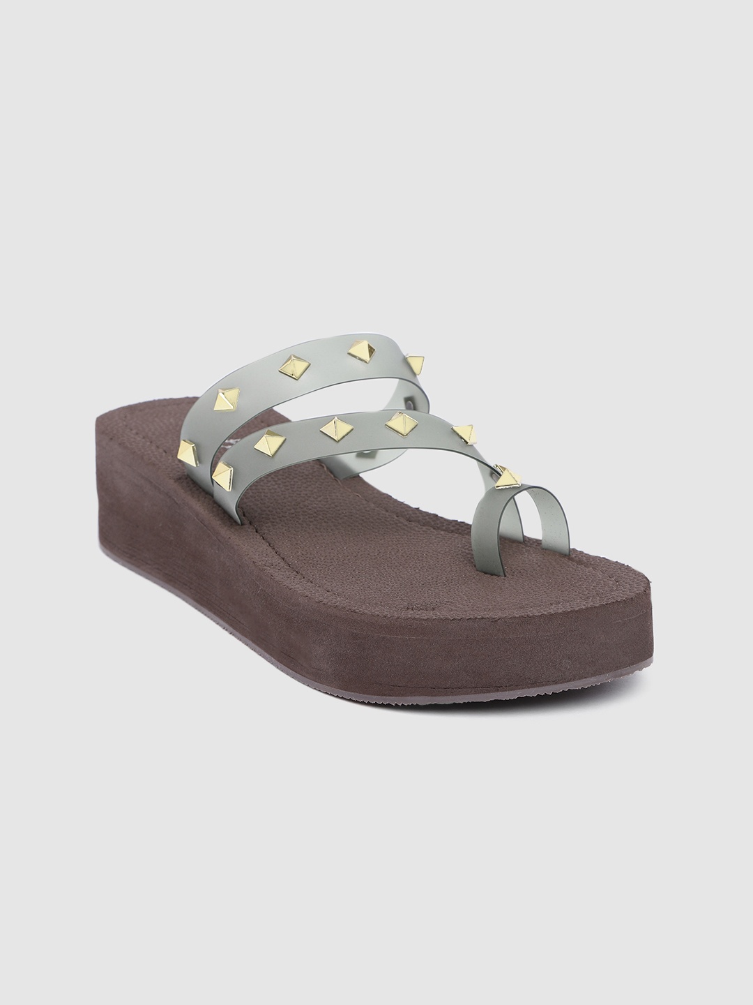 

Inc 5 Western Embellished One Toe Platforms, Green