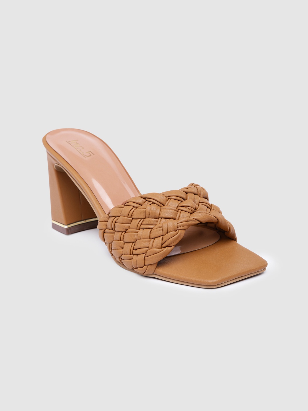 

Inc 5 Woven Design Block Heels, Tan