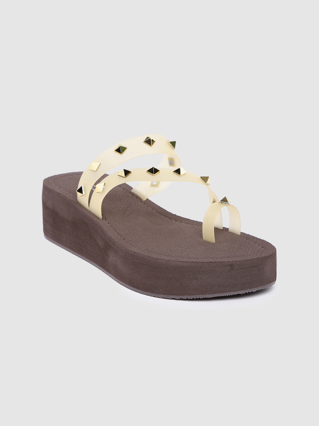 

Inc 5 Western Embellished One Toe Platforms, Yellow