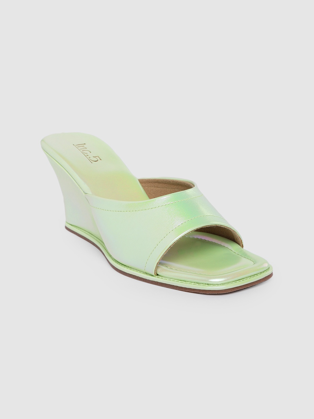 

Inc 5 Solid Wedges with Iridescent Effect, Green