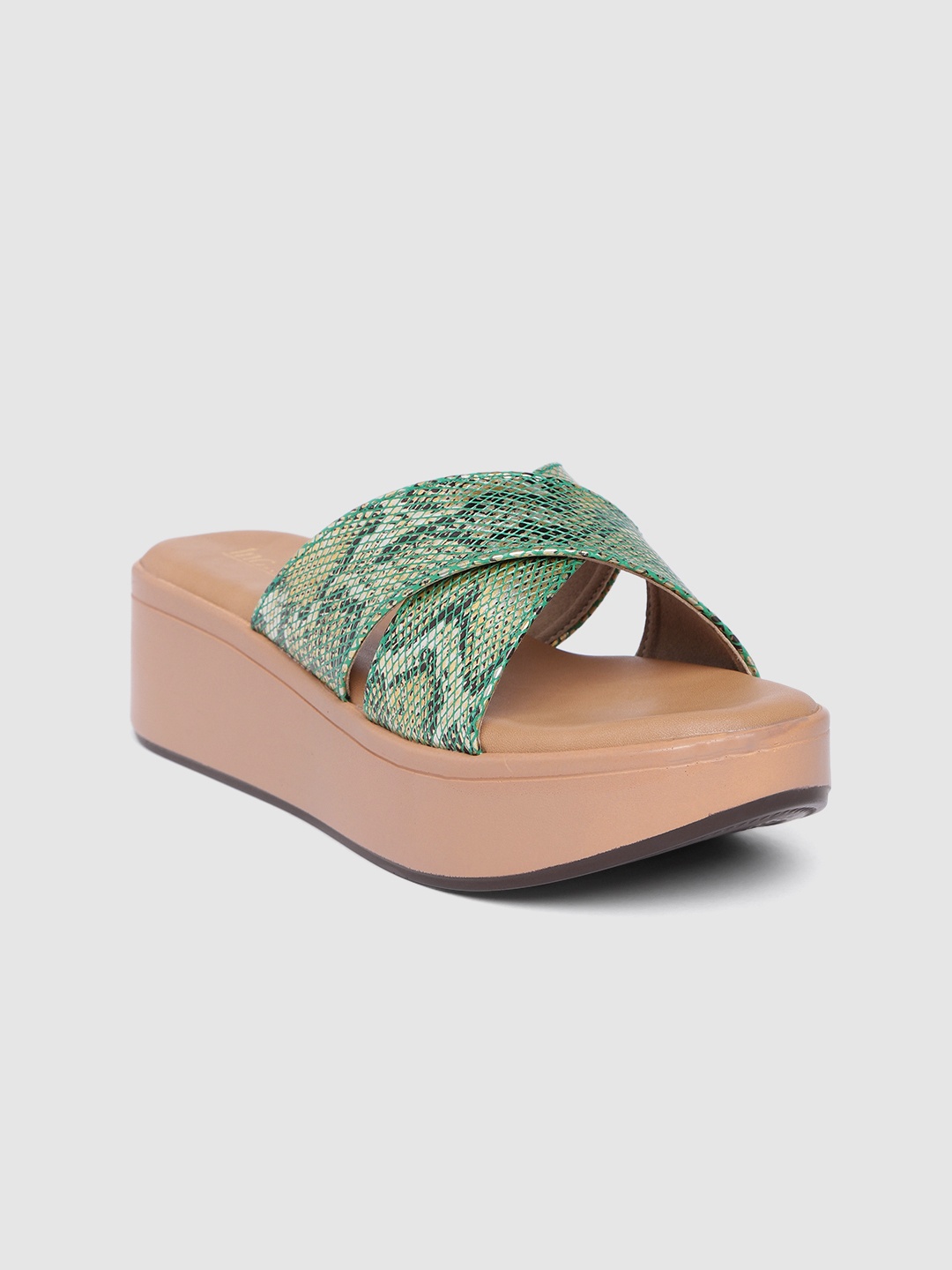

Inc 5 Textured Criss-Cross Strap Wedges, Green
