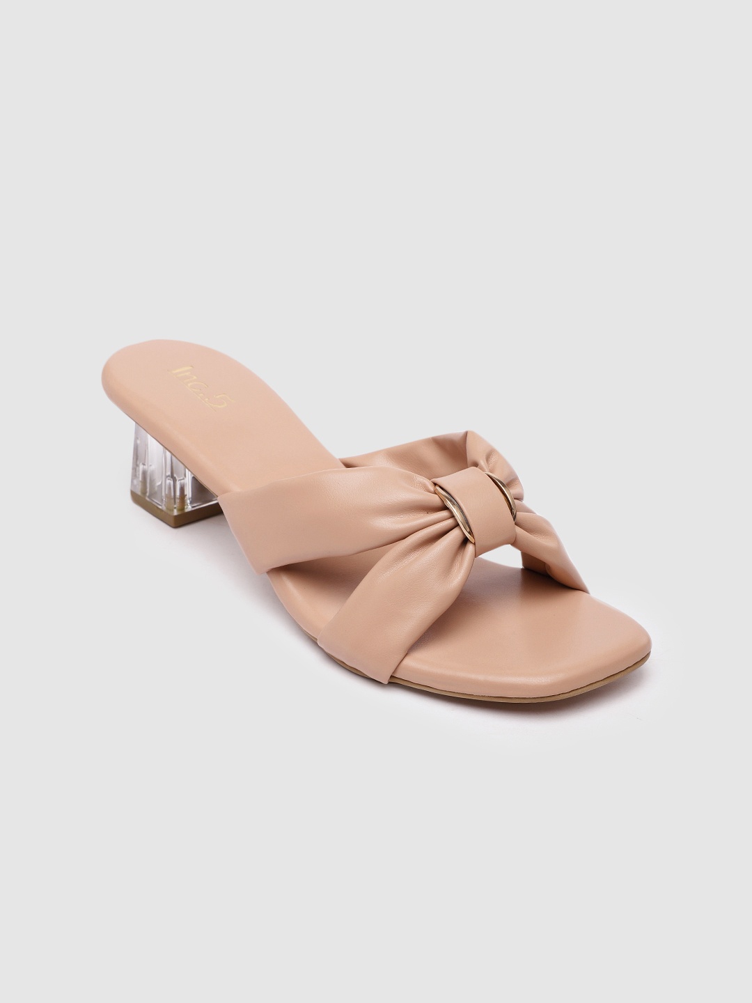 

Inc 5 Women Solid Block Sandals, Peach