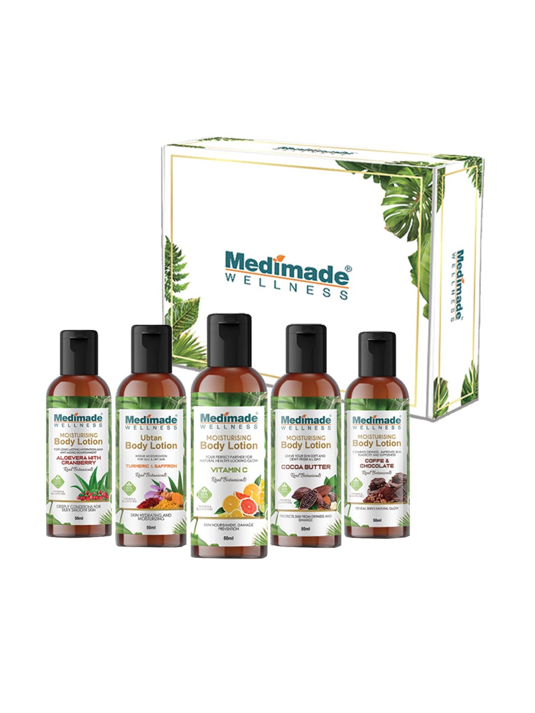

Medimade Set Of 5 Body Lotion Kit-50ml Each, White