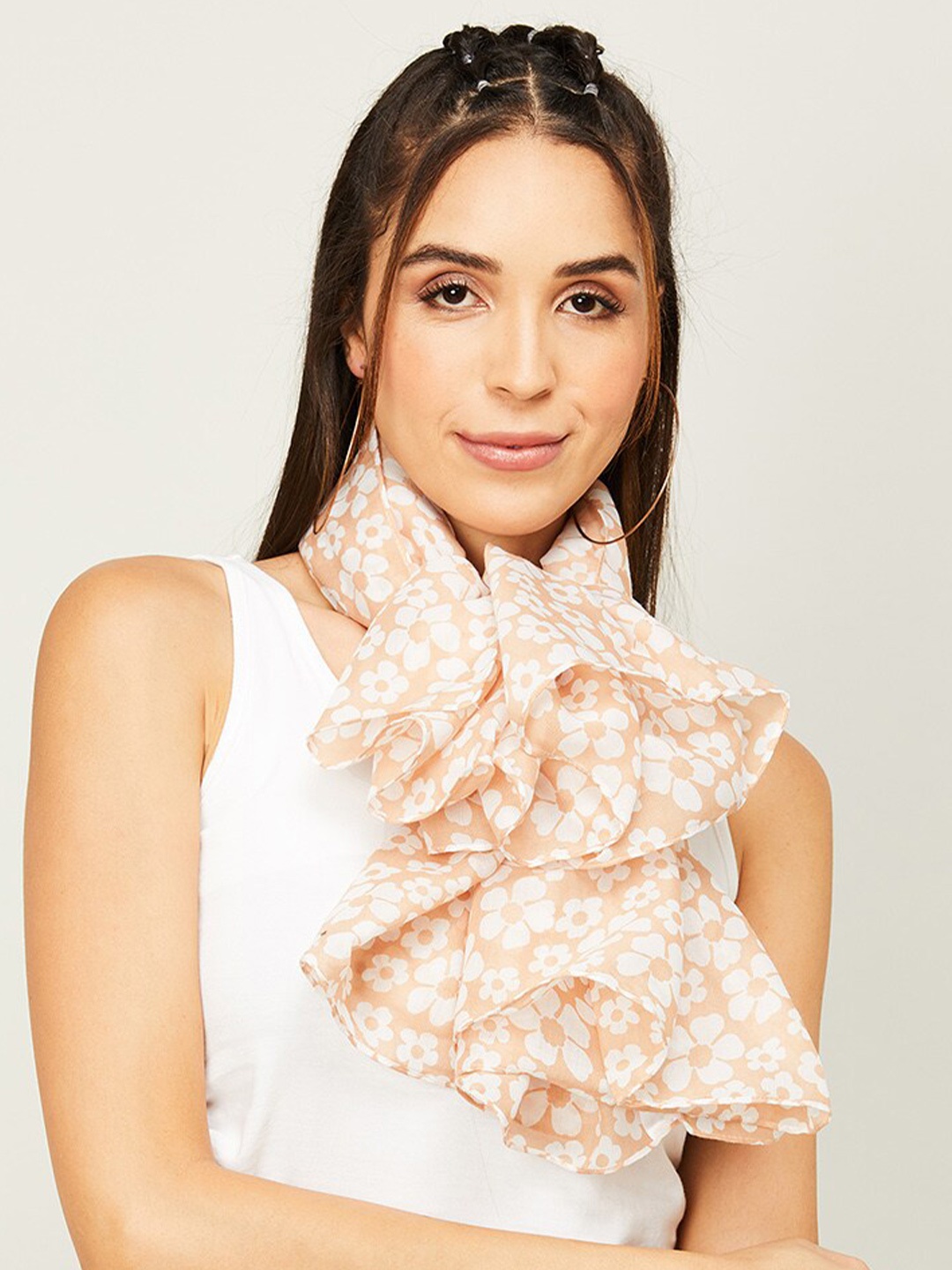

Ginger by Lifestyle Women Floral Printed Stole, Brown