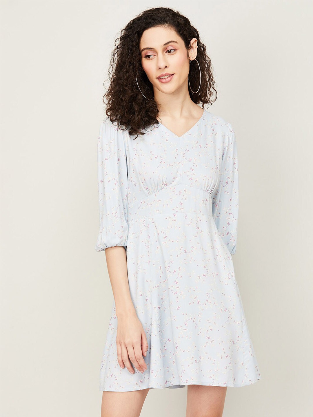 

CODE by Lifestyle Floral Print Fit & Flare Dress, Blue
