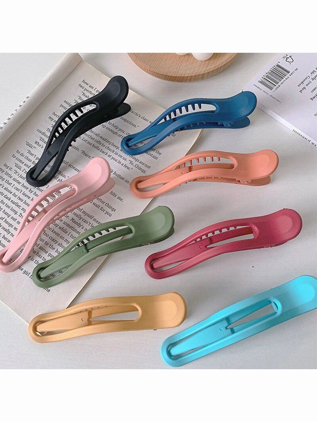 Krelin Women Set of 7 Alligator Hair Claw Clip, Black
