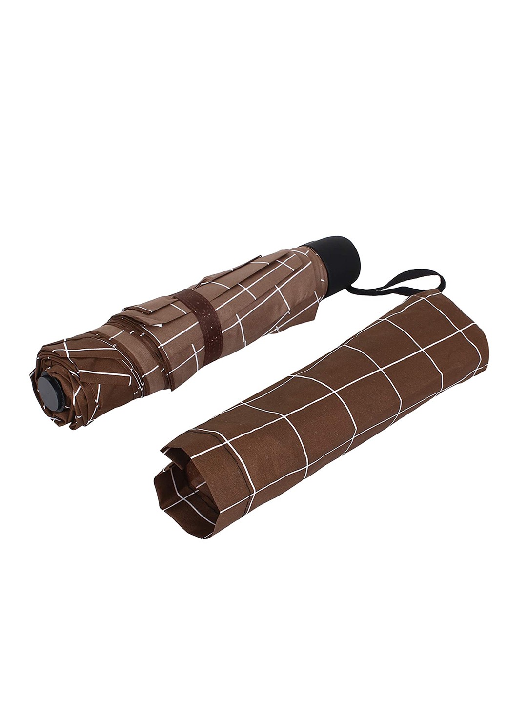 

LOOM LEGACY Checked 3-Fold Umbrella, Brown