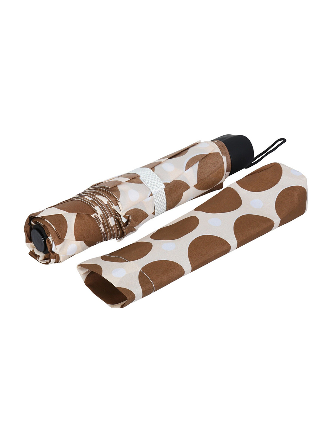 

LOOM LEGACY Geometric Printed 3-Fold Umbrella, Brown