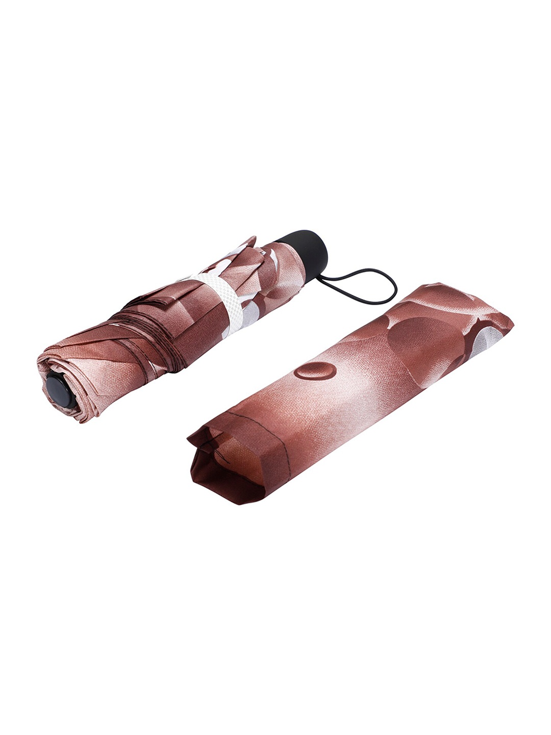 

LOOM LEGACY Printed 3-Fold Fancy Umbrella With Cover, Brown