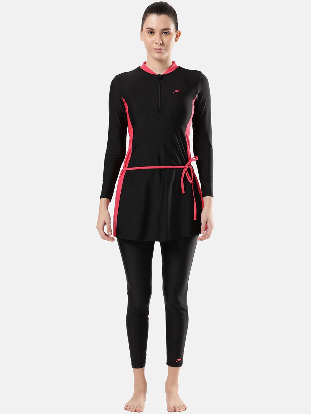 

Speedo Round Neck Long Sleeves Swimming Dress, Black