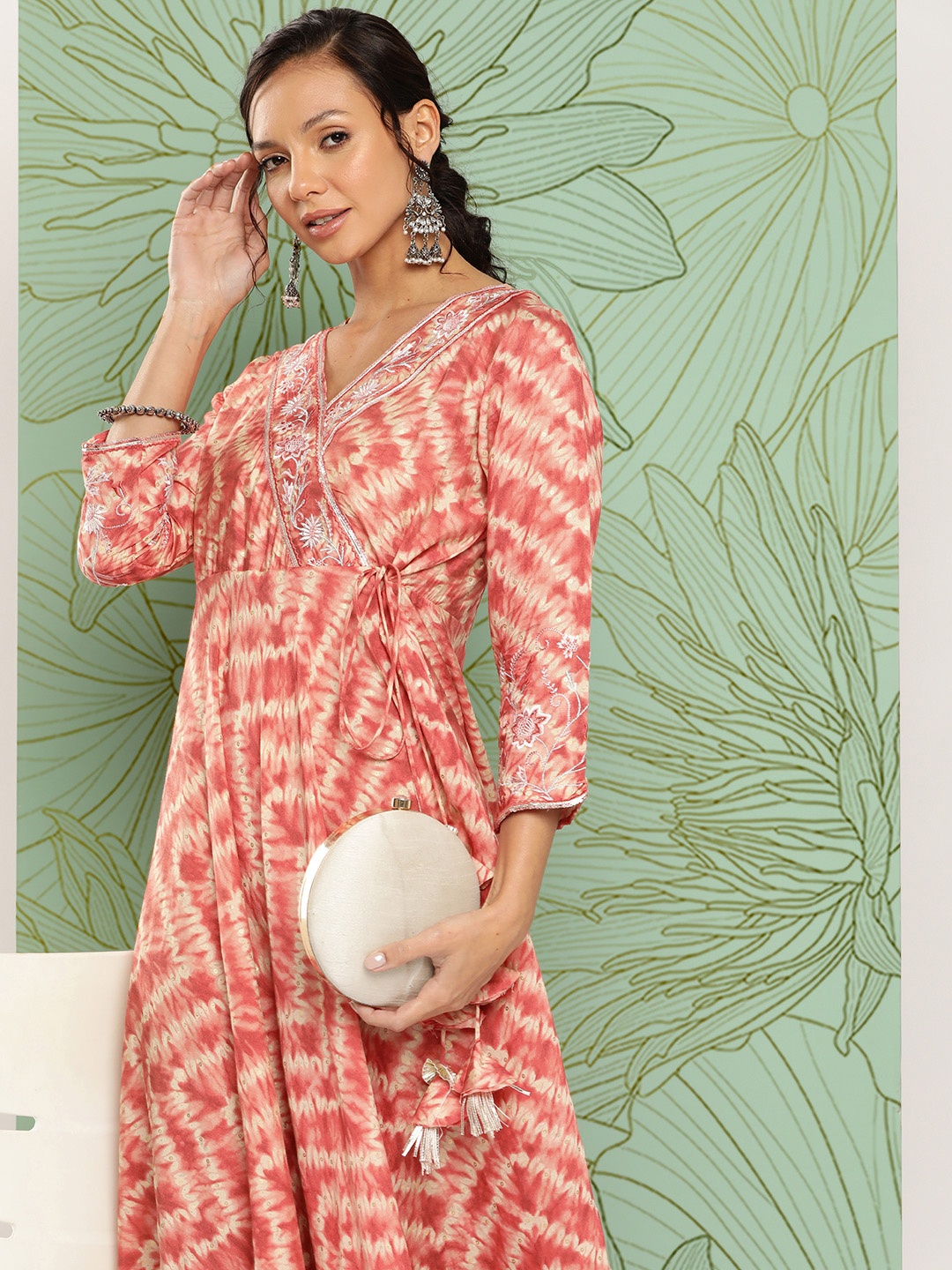 

Yufta Printed A-Line Maxi Dress, Peach