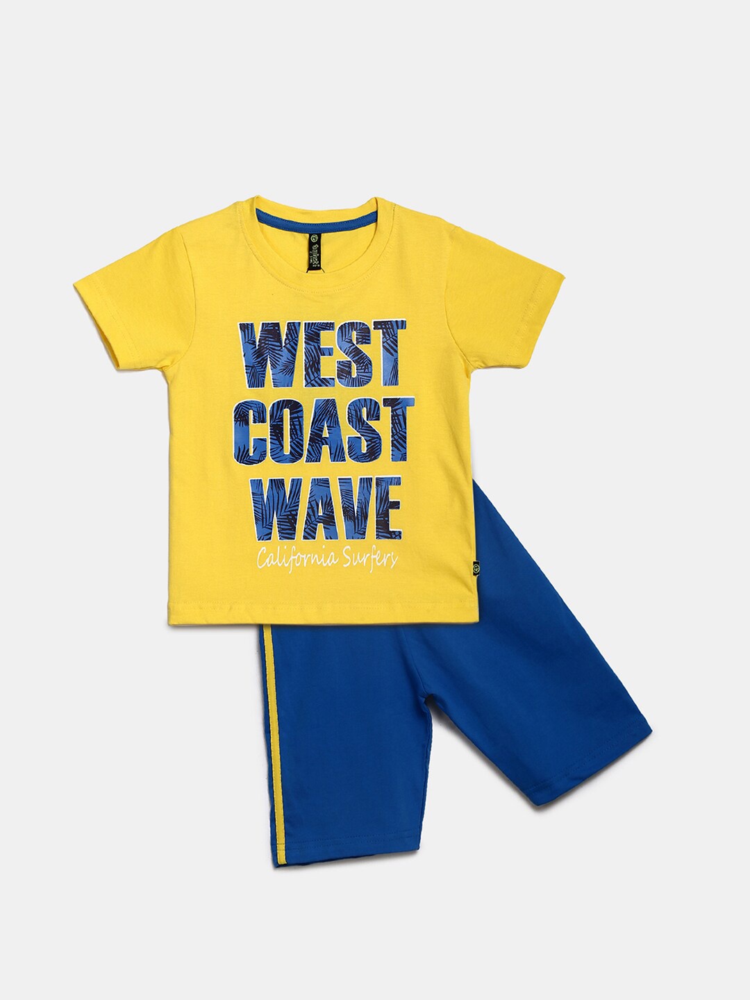 

V-Mart Kids Cotton Printed T-shirt With Shorts Set, Yellow