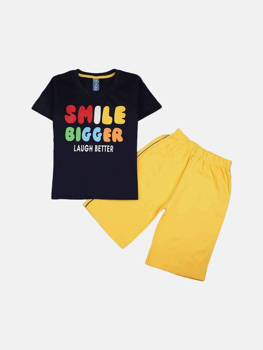 

V-Mart Boys Printed Pure Cotton T-shirt With Shorts, Blue