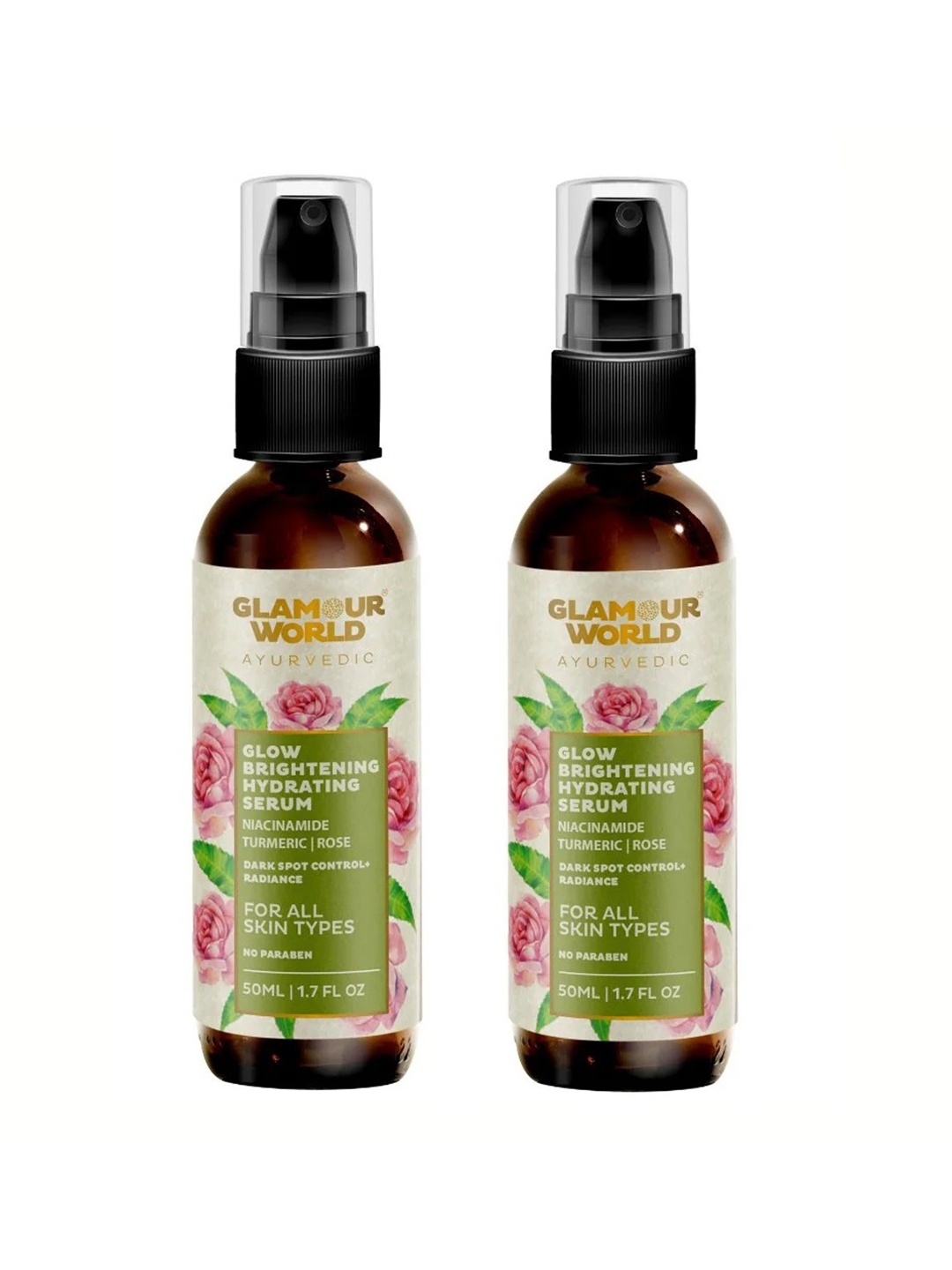 

Glamour World Ayurvedic Set Of 2 Glow Brightening Hydrating Face Serum- 50ml Each, White