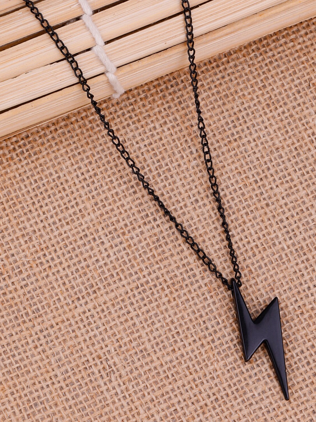 

Silver Shine Chain With Leather Bracelet, Black