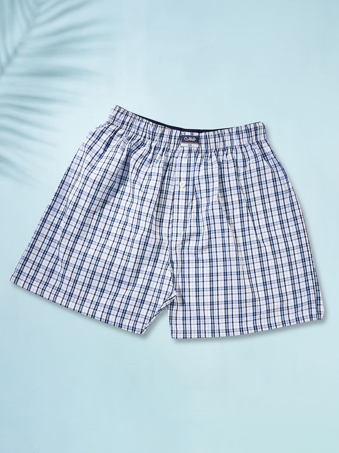 

Ajile by Pantaloons Men Mid-Rise Checked Pure Cotton Boxers, White