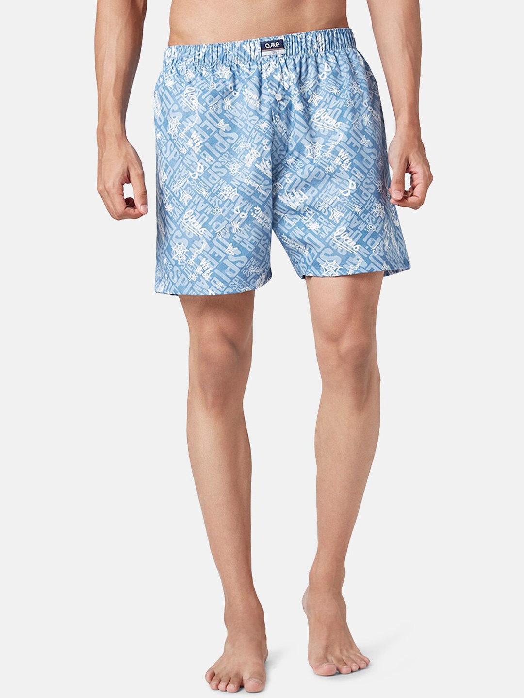 

Ajile by Pantaloons Men Mid-Rise Printed Pure Cotton Boxers, Blue