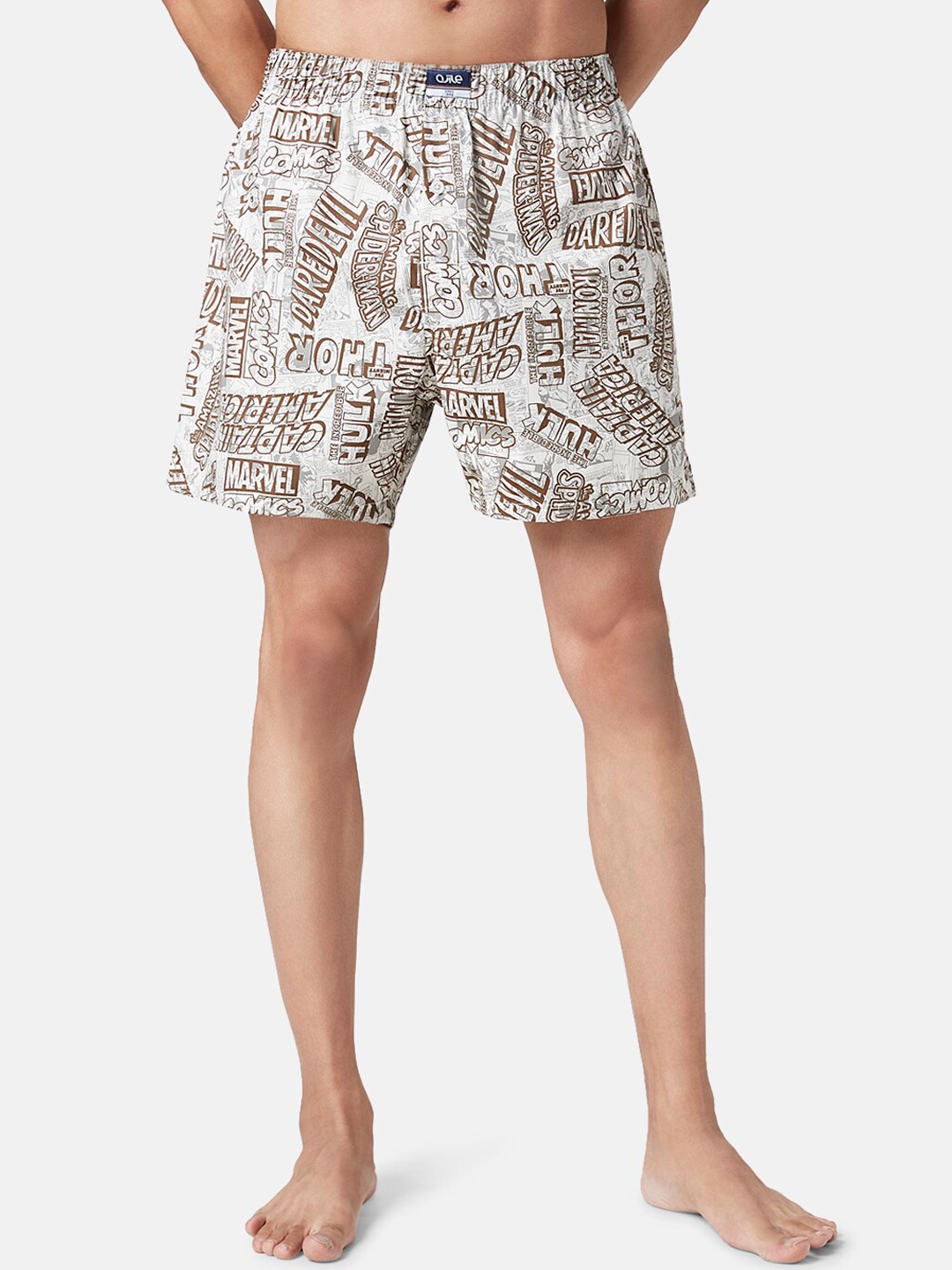 

Ajile by Pantaloons Men Mid-Rise Printed Pure Cotton Boxers, Brown