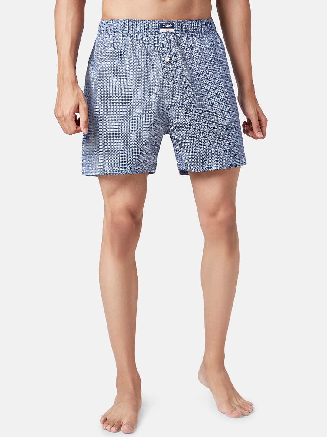 

Ajile by Pantaloons Men Mid-Rise checked Pure Cotton Boxers, Blue