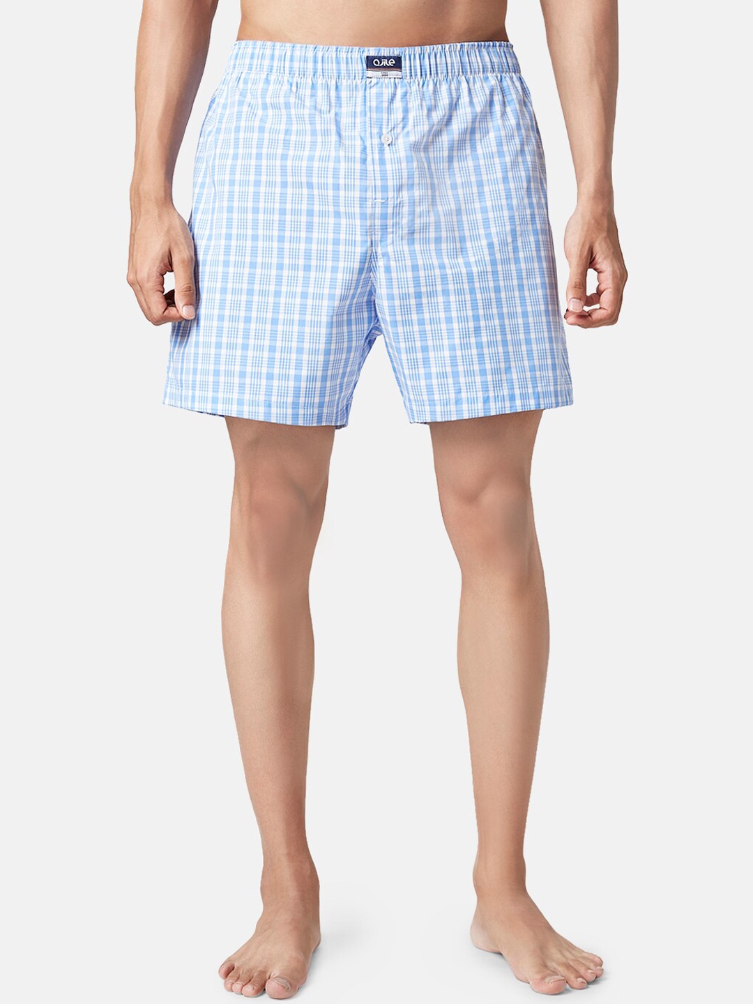 

Ajile by Pantaloons Checked Pure Cotton Boxers, Blue