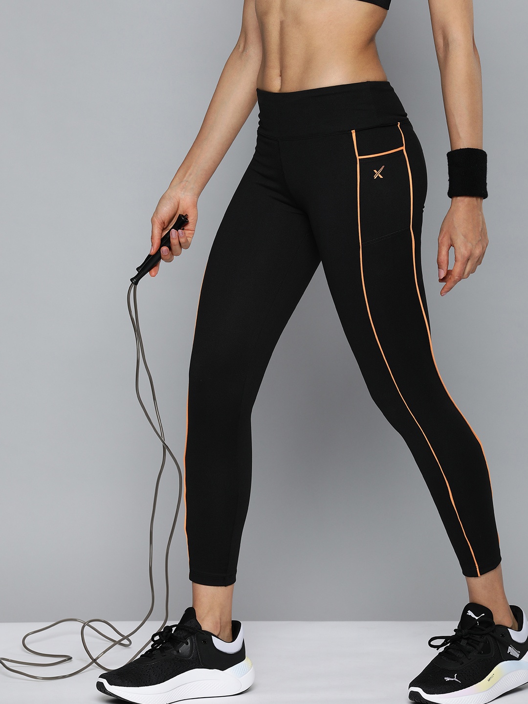 

HRX By Hrithik Roshan Women Rapid-Dry Skinny Fit Training Tights, Black