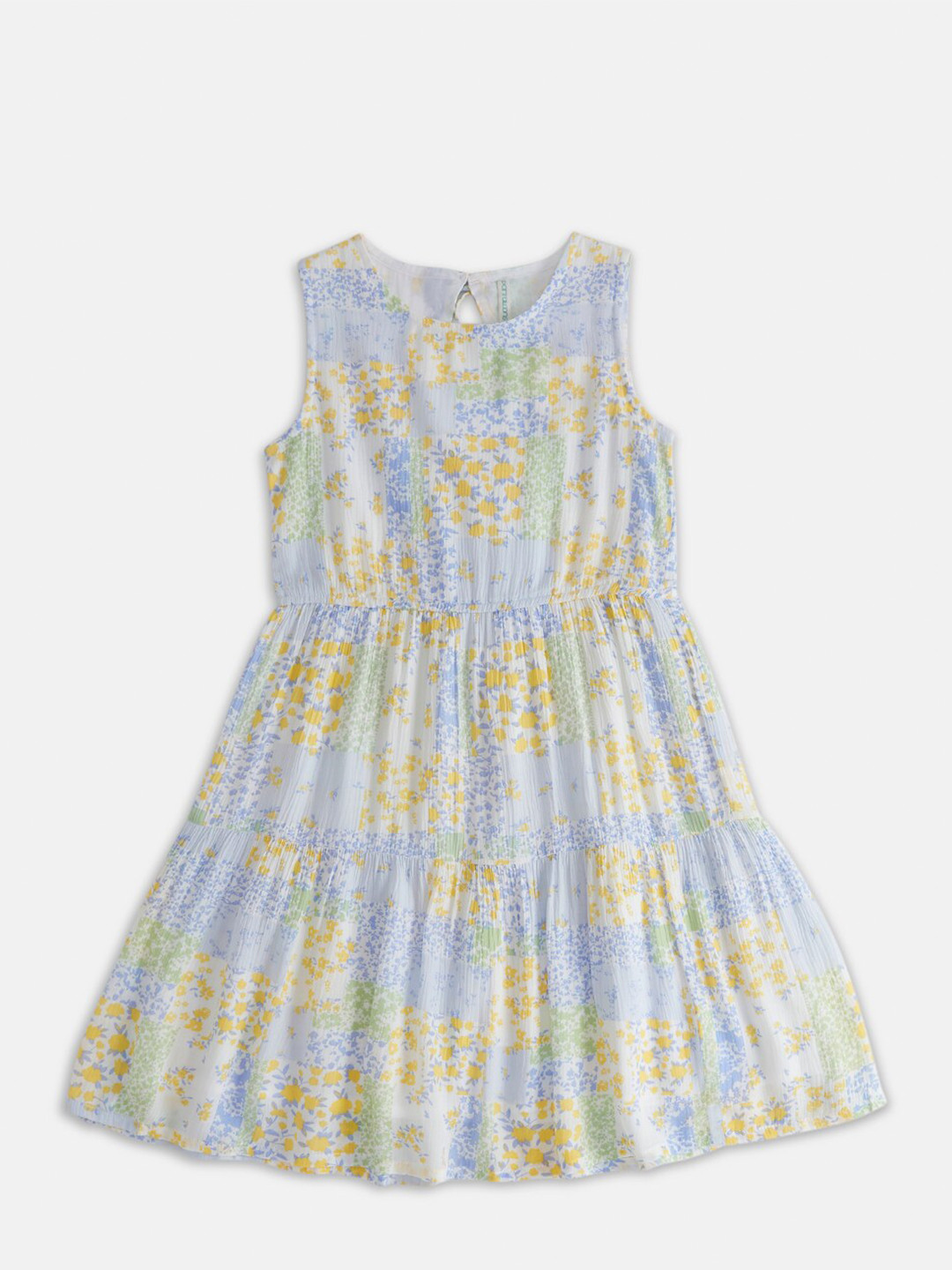 

Pantaloons Junior Girls Floral Print Cotton A-Line Dress, Off white