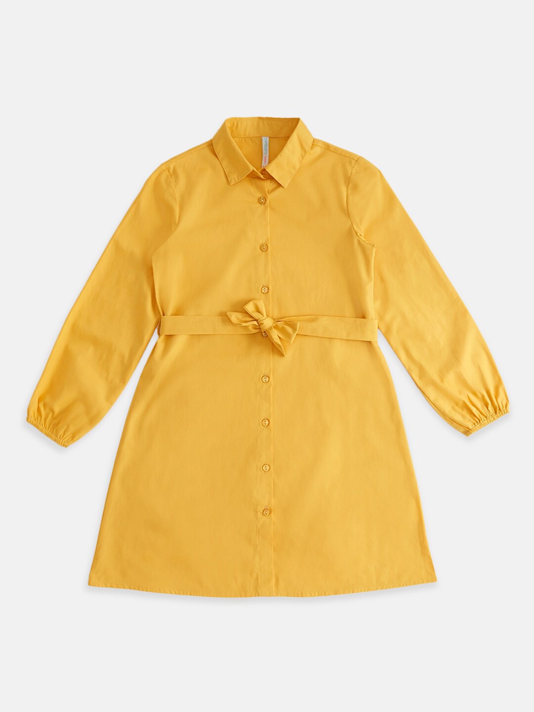 

Pantaloons Junior Girls Cotton Spread Collar Shirt Dress, Yellow