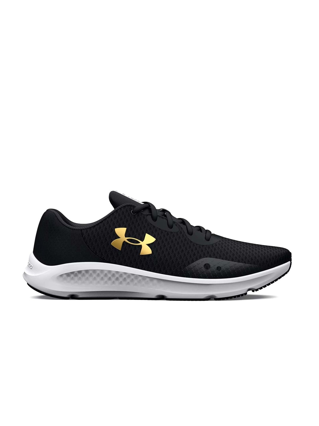 

UNDER ARMOUR Men Woven Design Charged Pursuit 3 Running Shoes, Black
