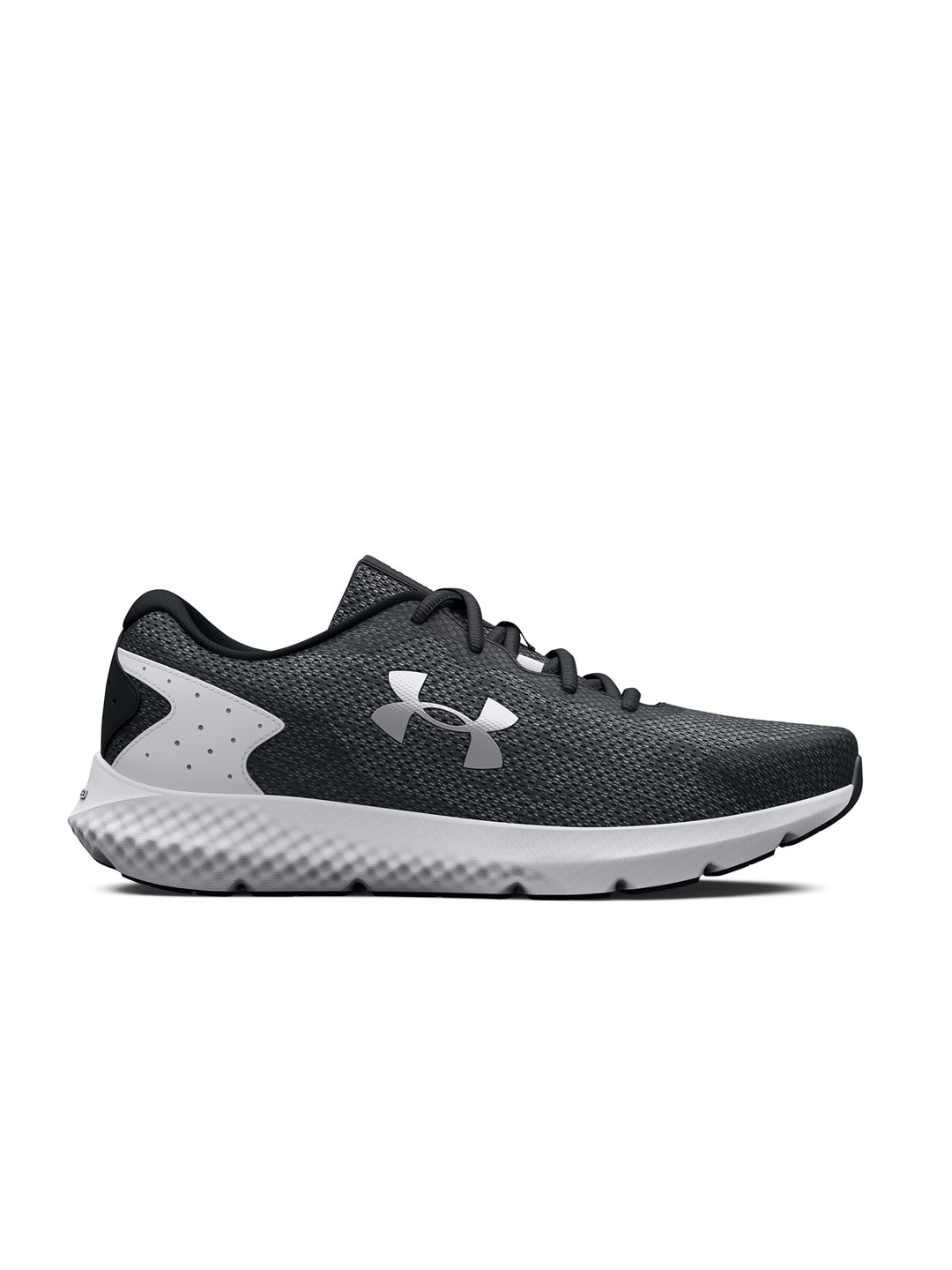 

UNDER ARMOUR Women Woven Design Charged Rogue 3 Knit Running Shoes, Black