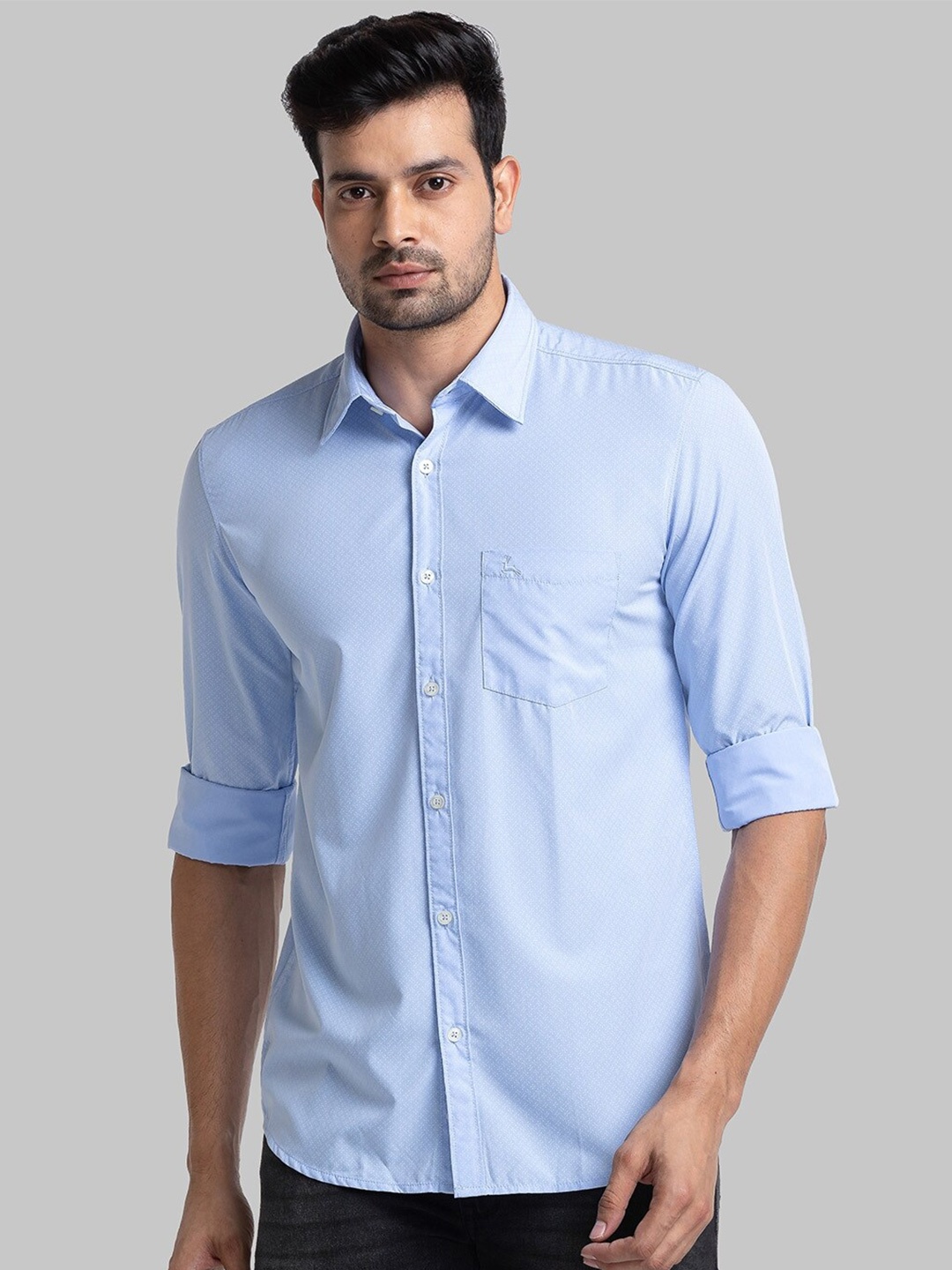 

Parx Slim Fit Micro Ditsy Casual Shirt, Blue