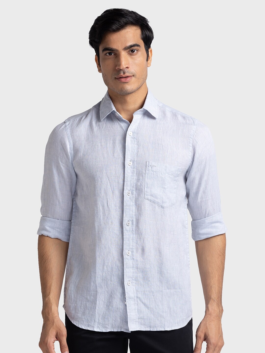 

ColorPlus Smart Spread Collar Pure Cotton Formal Shirt, Blue