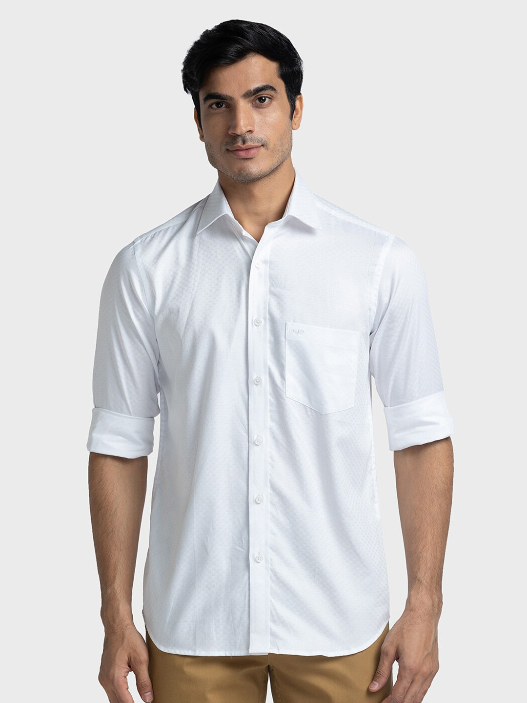 

ColorPlus Tailored Fit Pure Cotton Casual Shirt, White