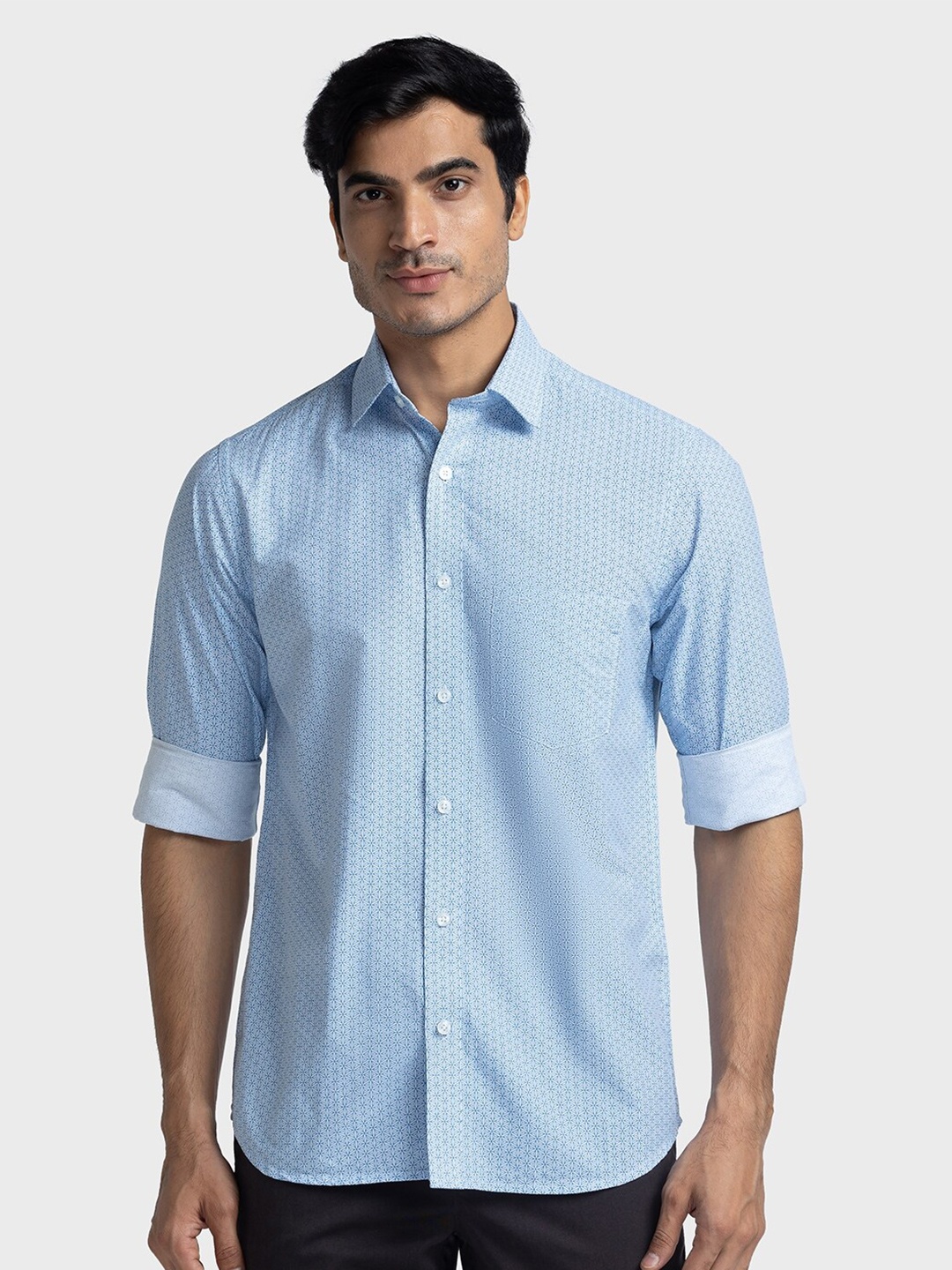 

ColorPlus Tailored Fit Micro Ditsy Printed Casual Shirt, Blue